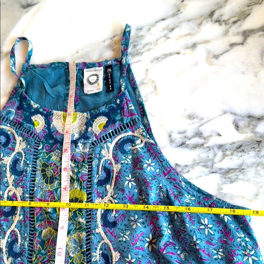 Anthropologie Boho Floral Embroidered Tank Top - Size 12 - Picture 12 of 16